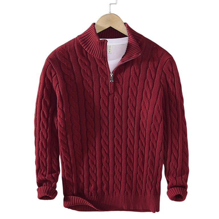 Israel™ | Zipped Cable Sweater For Men