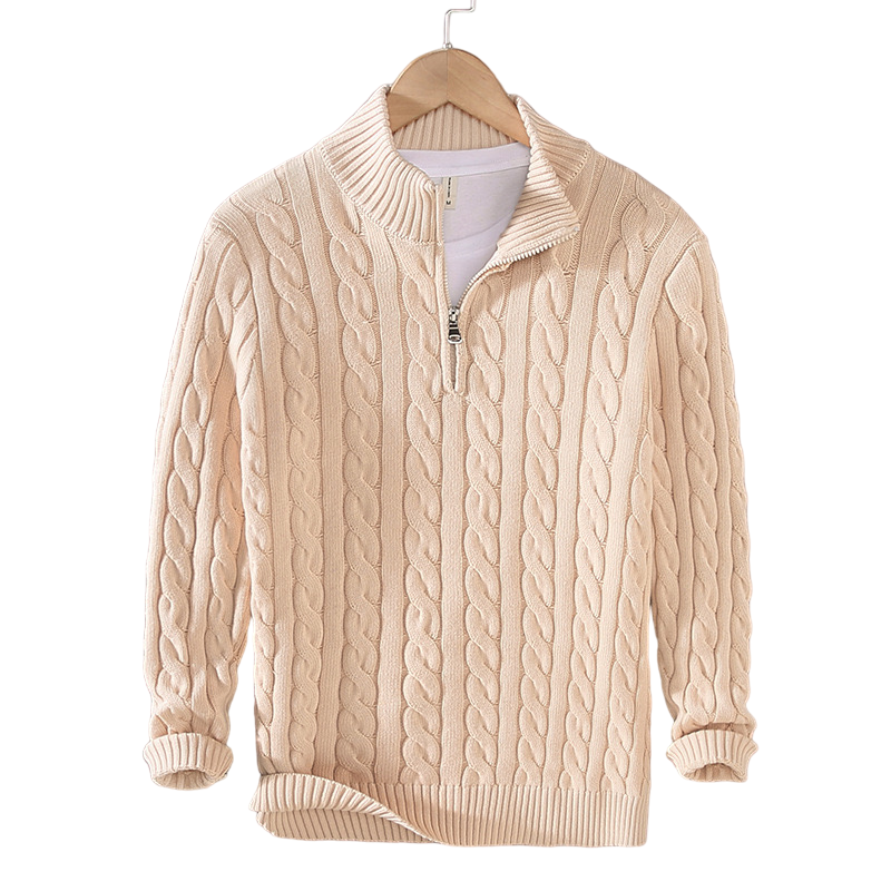 Israel™ | Zipped Cable Sweater For Men