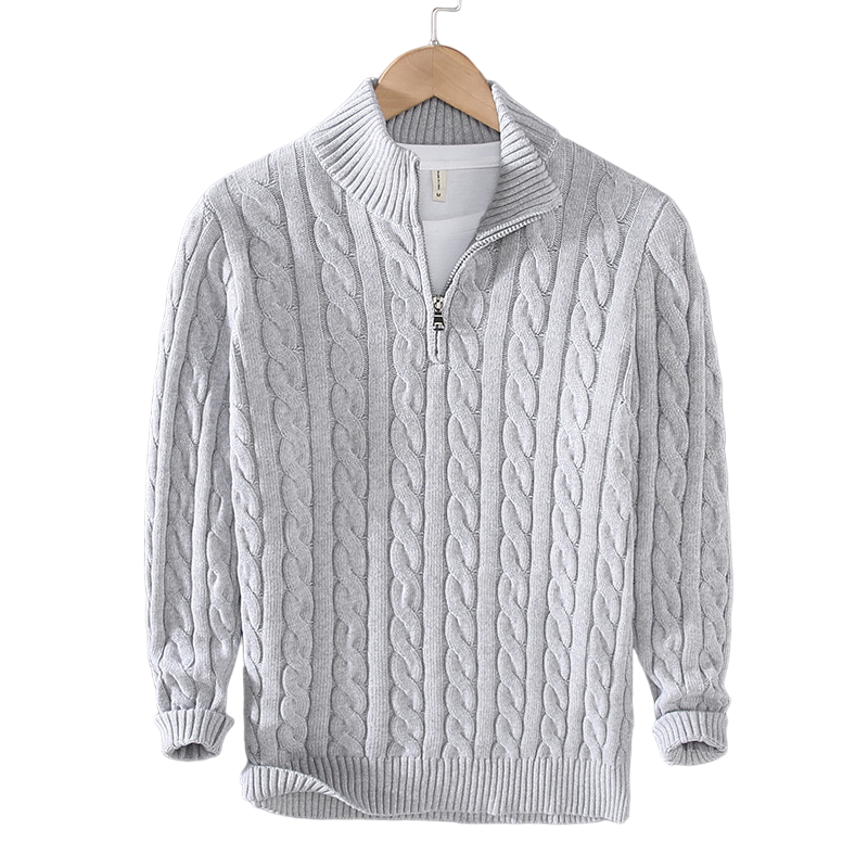 Israel™ | Zipped Cable Sweater For Men