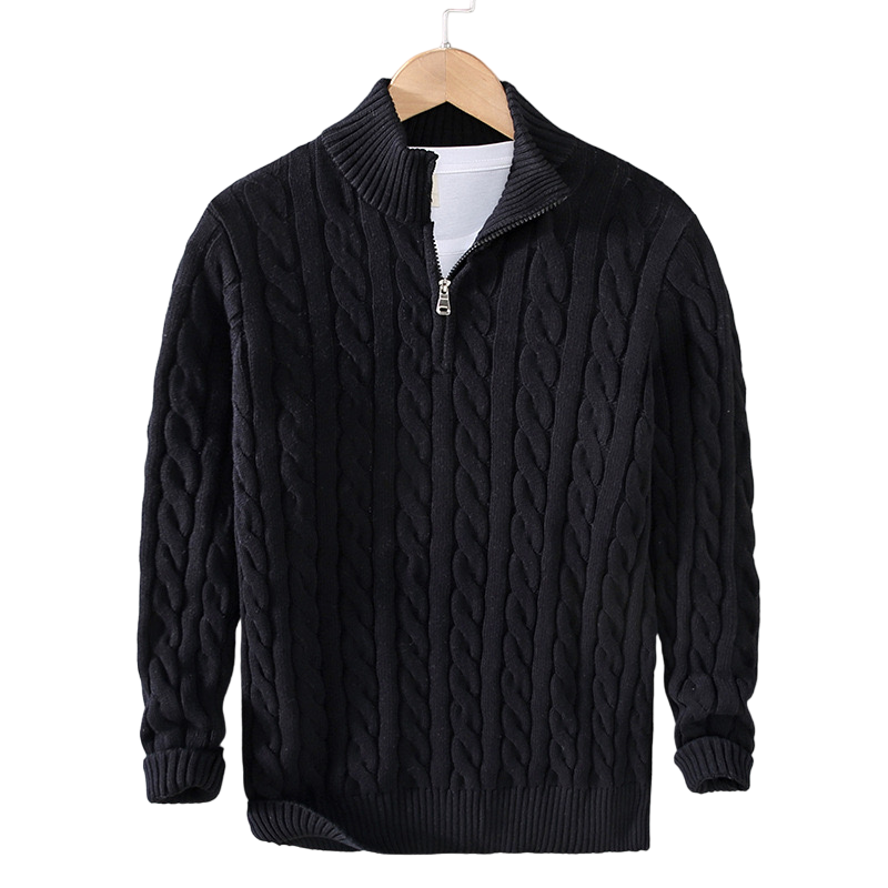 Israel™ | Zipped Cable Sweater For Men