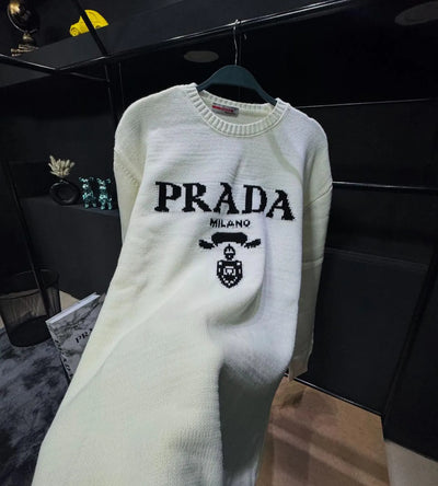 Pull PRADA à col rond en laine et cachemire