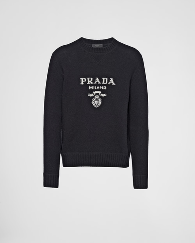 Pull PRADA à col rond en laine et cachemire