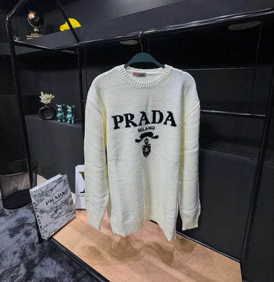 Pull PRADA à col rond en laine et cachemire